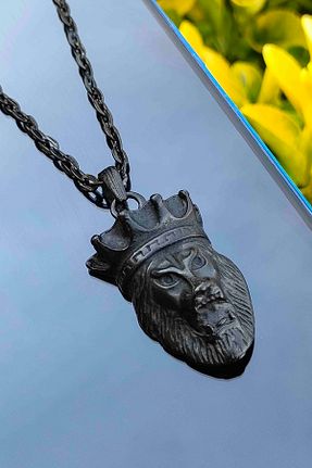 گردنبند جواهر مشکی مردانه روکش طلا TREND COLLECTİON - کد 137635412