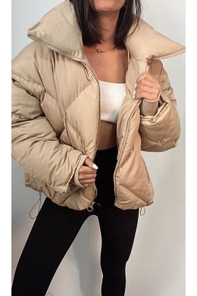 کاپشن بژ زنانه اورسایز Enter - کد 343169463