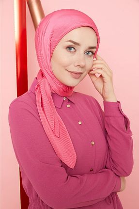 روسری صورتی پنبه پلی استر Levidor - کد 343185537