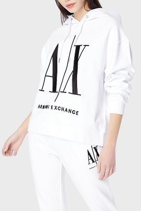 سوئیشرت سفید زنانه چاپی Armani Exchange - کد 342053164