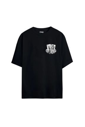 تی شرت مشکی زنانه اورسایز طراحی کد 105183125
