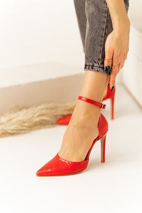 کفش استایلیتو قرمز پاشنه نازک Lİmar Shoes - کد 209819827
