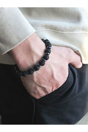 دستبند جواهر مشکی مردانه سنگ طبیعی Padore Accessory - کد 342857777