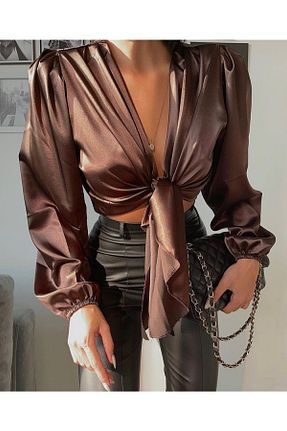پیراهن قهوه ای زنانه رگولار angel stayl - کد 343044585