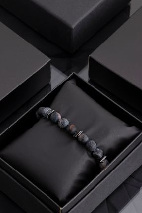 دستبند جواهر مشکی زنانه سنگ طبیعی کد 341332446