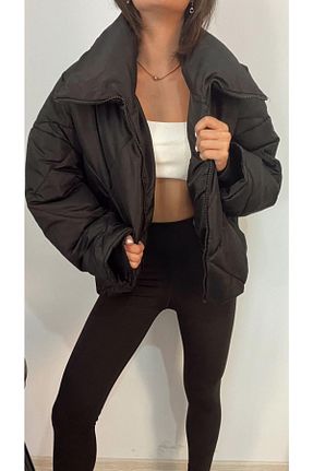 کاپشن مشکی زنانه اورسایز Enter - کد 343153022