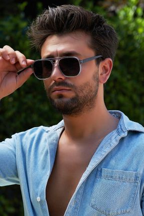 عینک آفتابی طوسی مردانه 53 UV400 استخوان کد 217385125