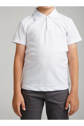 تی شرت سفید بچه گانه یقه پولو کد 250751759