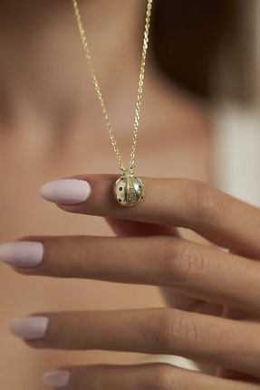 گردنبند جواهر طلائی زنانه روکش نقره Ninova Silver - کد 117276343
