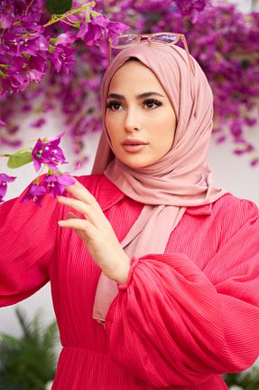شال صورتی زنانه ویسکون Naciye Sultan - کد 316986235