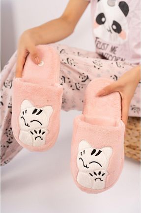 دمپائی خانگی صورتی زنانه مخملی StWenn - کد 343317791