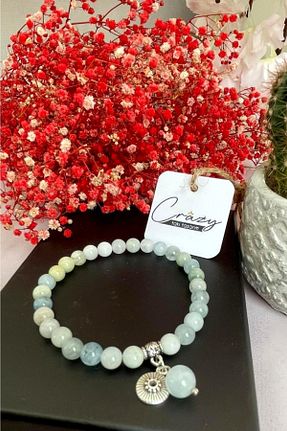 دستبند جواهر سرمه ای زنانه سنگ طبیعی CRAZY TAKI TASARIM - کد 142236983