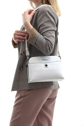 کیف پستچی سفید زنانه چرم مصنوعی Silver Polo - کد 318279137