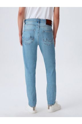 شلوار جین آبی مردانه پاچه تنگ جین ساده بلند کد 277607586