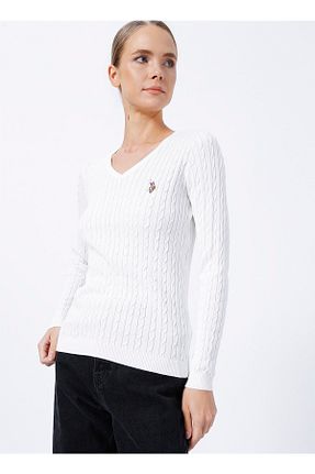 پلیور بژ زنانه ساده U.S. Polo Assn. - کد 344877260