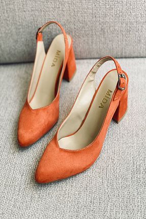 کفش پاشنه بلند کلاسیک نارنجی زنانه جیر Rainon Store - کد 344915932