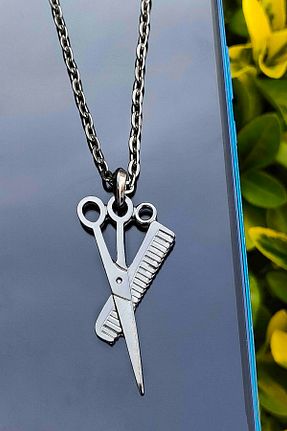 گردنبند جواهر مشکی مردانه روکش نقره TREND COLLECTİON - کد 344311110
