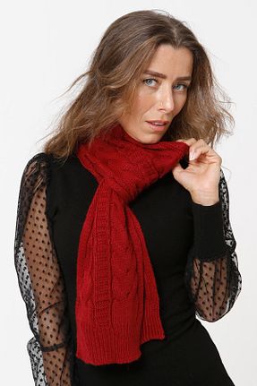 شال گردن زرشکی زنانه استخوانی Genel Markalar - کد 72594789