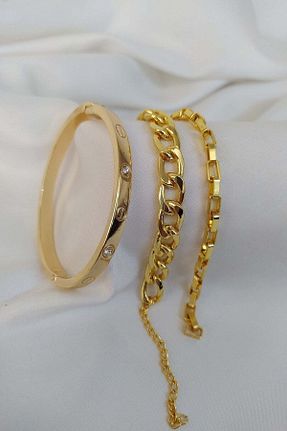 دستبند جواهر طلائی زنانه زیرکن X-Lady Accessories - کد 151522247