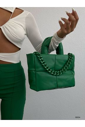 کیف دستی سبز زنانه سایز متوسط Çnru - کد 343836167