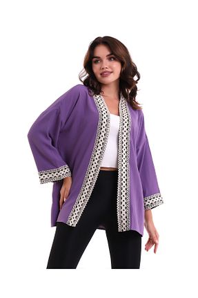 کیمونو و کافتان بنفش زنانه بافت Yüzde Dört - کد 344759643