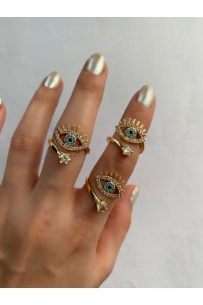 انگشتر جواهر طلائی زنانه روکش طلا کد 344367982