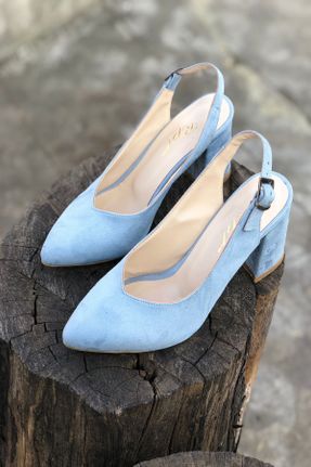 کفش پاشنه بلند کلاسیک آبی زنانه جیر پاشنه متوسط ( 5 - 9 cm ) پاشنه ضخیم کد 344944504