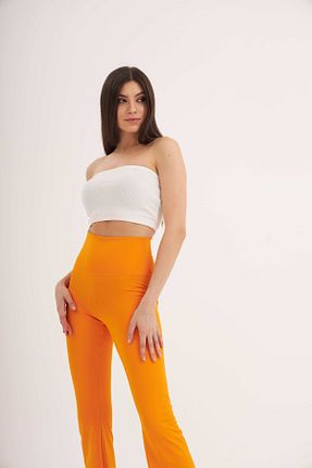 ساق شلواری نارنجی زنانه بافتنی Hipster - کد 345056545