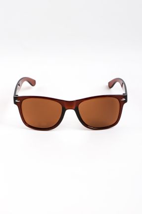 عینک آفتابی قهوه ای زنانه 50 UV400 مات هندسی کد 346414721