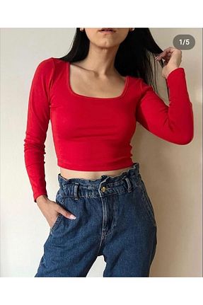بلوز قرمز زنانه ساده Piraye Boutique - کد 346482240