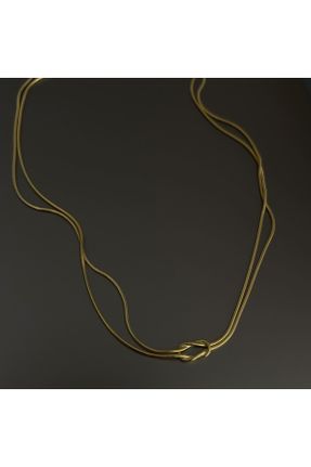 گردنبند نقره طلائی زنانه کد 345400028