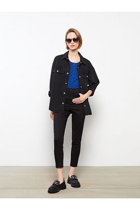 شلوار جین طوسی زنانه پاچه تنگ LC Waikiki - کد 767858186