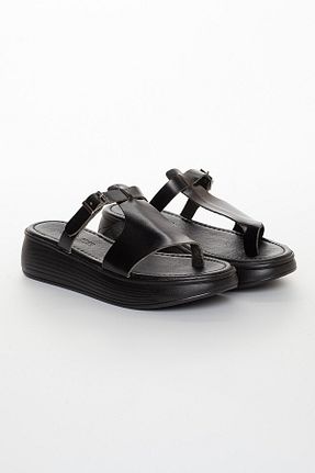 صندل اسپرت مشکی زنانه چرم مصنوعی SOFT FASHION - کد 346245234