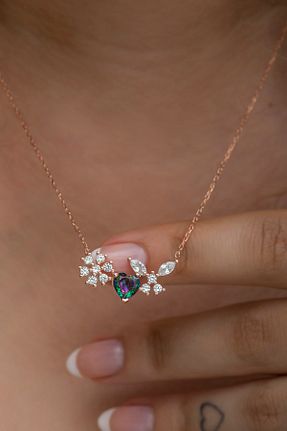 گردنبند نقره صورتی زنانه 925 عیار NEREZE - کد 346431331