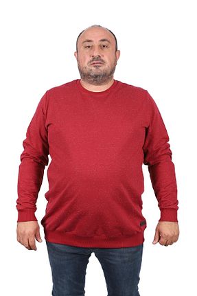 سوئیشرت سایز بزرگ زرشکی مردانه سایز بزرگ MocGrande - کد 346347228