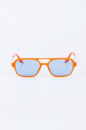 عینک آفتابی نارنجی زنانه 52 UV400 مات مستطیل کد 345618726