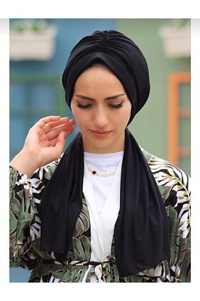روسری مشکی پنبه پلی استر Ayselcehobi - کد 345897636