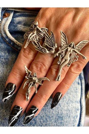 انگشتر جواهر زنانه روکش نقره oldskoolbutik - کد 346321766