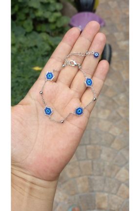 خلخال جواهری آبی زنانه منجوق کد 346175526