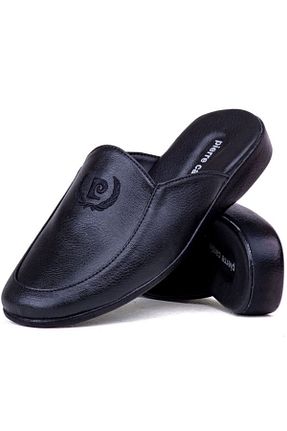 دمپائی خانگی مشکی مردانه پاشنه کوتاه (1 - 4 سانتی متر) Pierre Cardin - کد 347791748