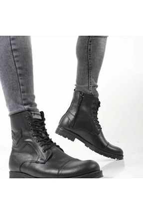 بوت / نیم بوت مشکی مردانه چرم مصنوعی OKŞAR - کد 347881043