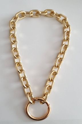 گردنبند جواهر طلائی زنانه استیل ضد زنگ کد 62872481