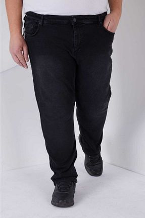 شلوار جین سایز بزرگ مشکی مردانه پاچه ساده Public Jeans - کد 71645406