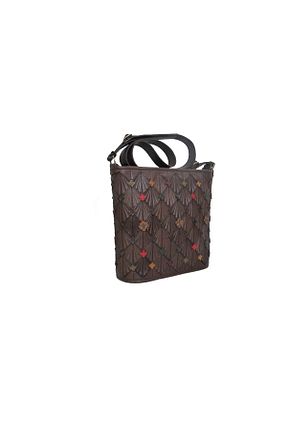کیف پستچی قهوه ای زنانه چرم خالص Gön - کد 69301640