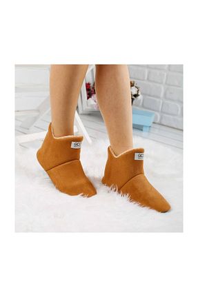 بوت خانگی قهوه ای زنانه پارچه ای BAŞARAN - کد 57423937