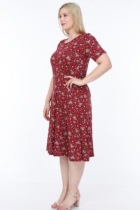 لباس سایز بزرگ قرمز زنانه ویسکون SENTEX - کد 40770197