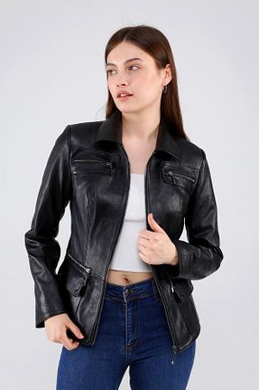 کاپشن مشکی زنانه رگولار CE-YIL DERİ ÜRÜNLERİ - کد 347024537