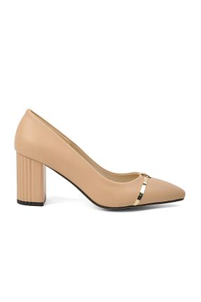 کفش پاشنه بلند کلاسیک بژ زنانه چرم لاکی Pierre Cardin - کد 347232450