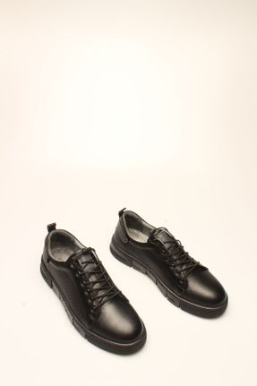 کفش اسنیکر مشکی مردانه چرم طبیعی کد 346722800