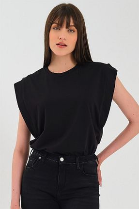 تیشرت مشکی زنانه گشاد ESPİNA - کد 355585044